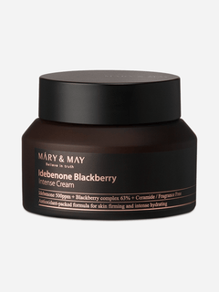 Jar of Mary & May Idebene Blackberry Intense Cream on a white background