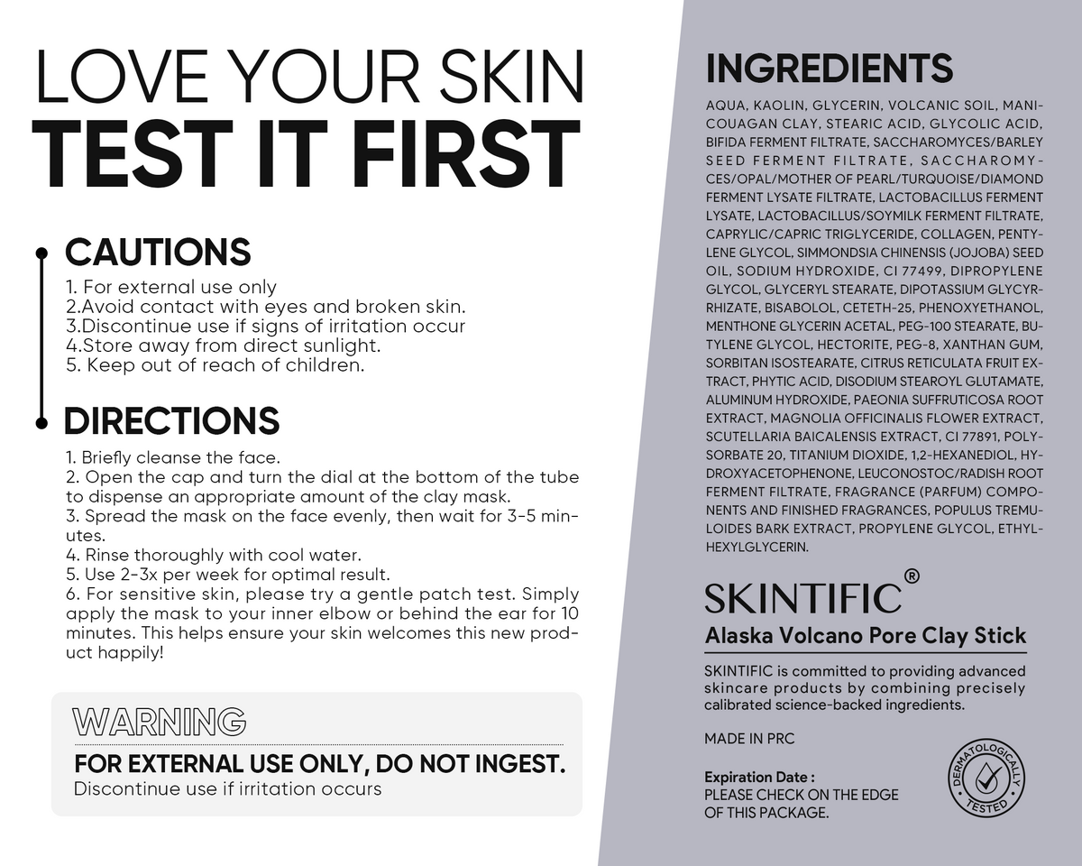 Skintific Alaska Volcano Pore Clay Stick 13g
