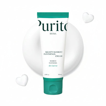Purito Mighty Bamboo Panthenol Cream bottle on a white background
