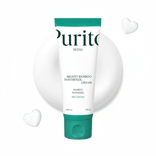 Purito Mighty Bamboo Panthenol Cream bottle on a white background