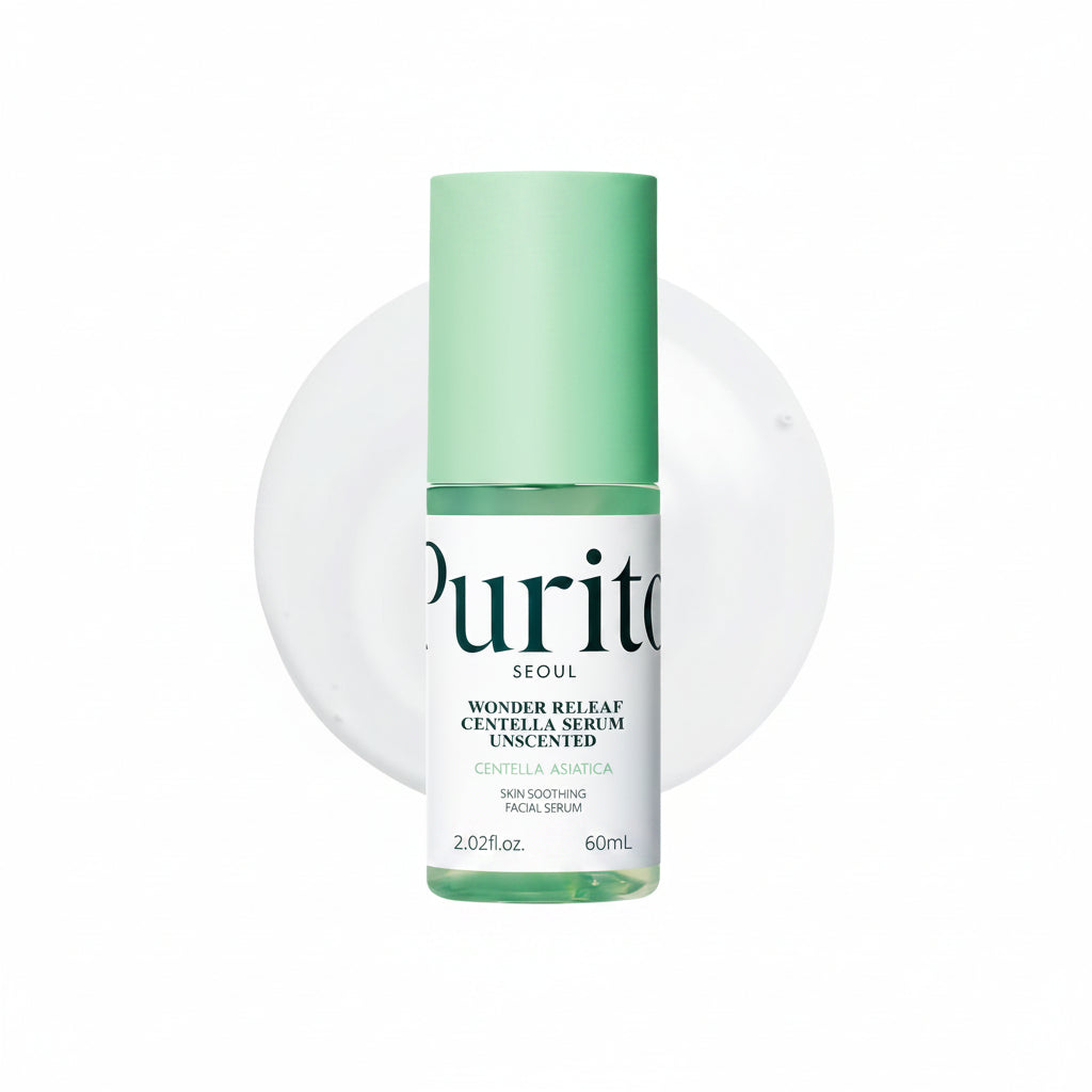 Purito Seoul Wonder Releaf Centella Serum bottle on a white background
