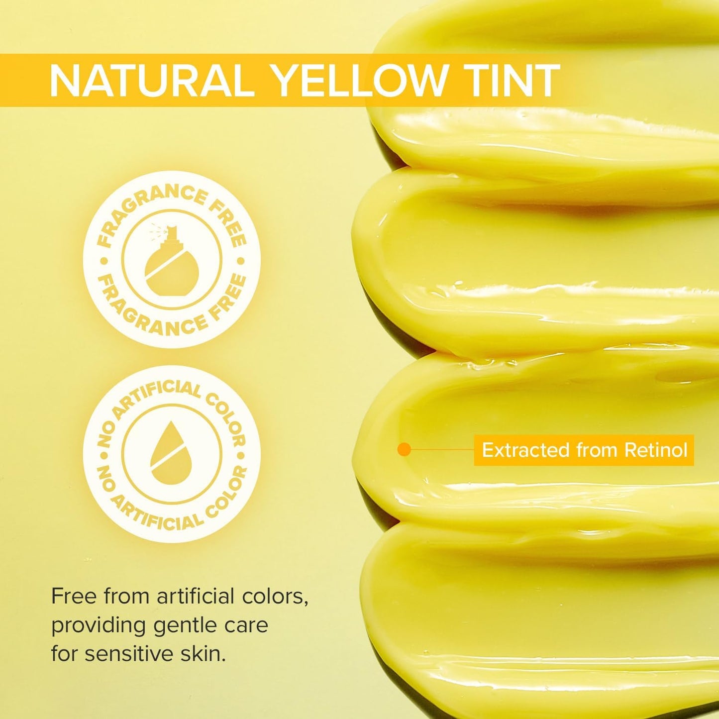 Yellow gel product with 'Natural Yellow Tint' label on a yellow background
