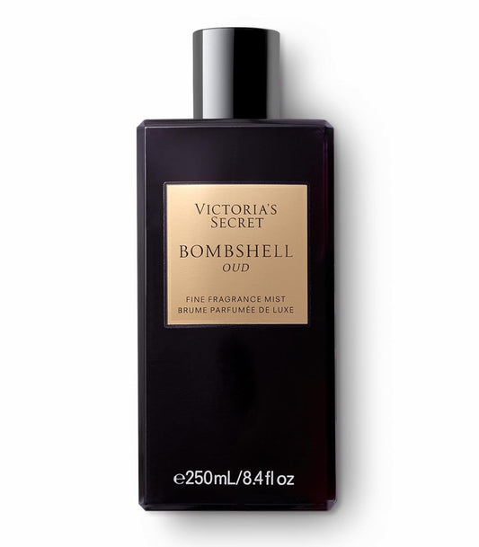 Victoria's Secret Bombshell Oud perfume bottle on a white background