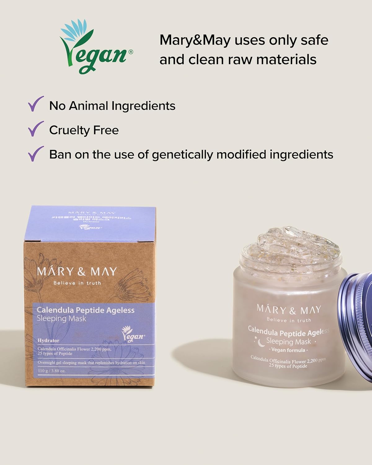 Mary & May Vegan Calendula Peptide Ageless Sleeping Mask 110g