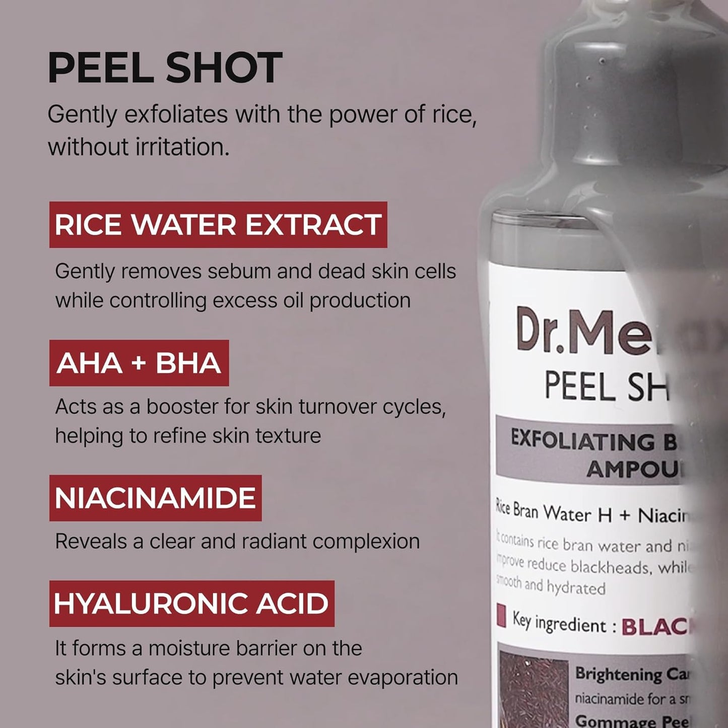Dr. Melaxin Peel Shot Exfoliating Black Rice Ampoule 30ml