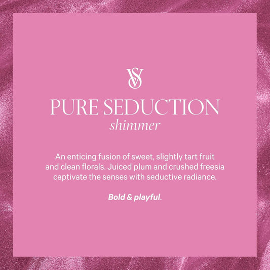 Pink background with 'PURE SEDUCTION shimmer' text and logo