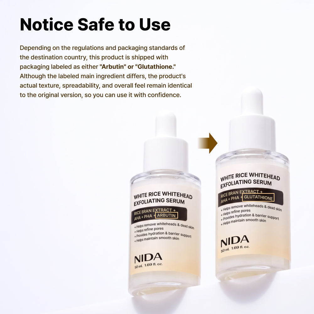 NIDA White Rice Whitehead Exfoliating Serum 50ml
