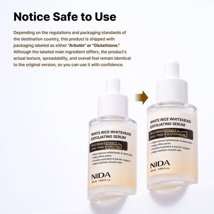 NIDA White Rice Whitehead Exfoliating Serum 50ml