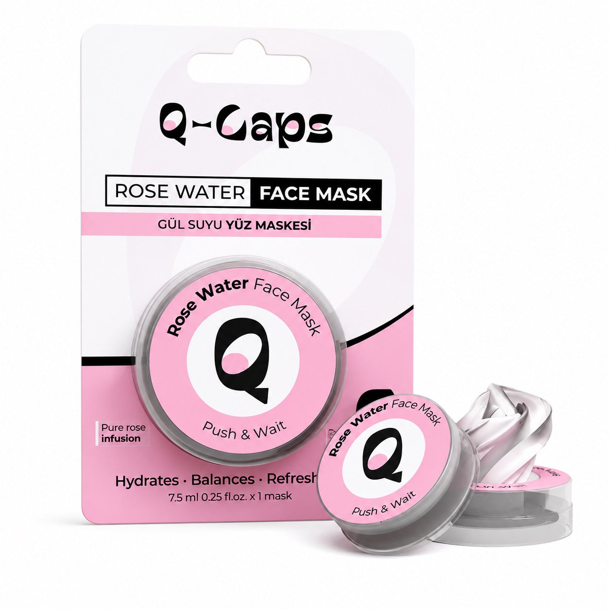 Q-Caps 100% Rose Water Face Mask