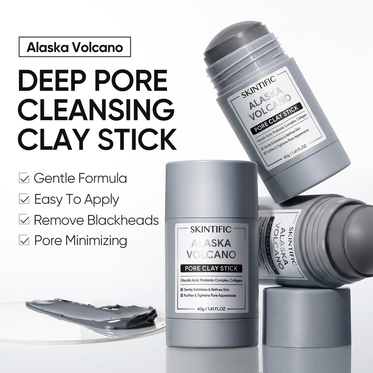 Skintific Alaska Volcano Pore Clay Stick 13g