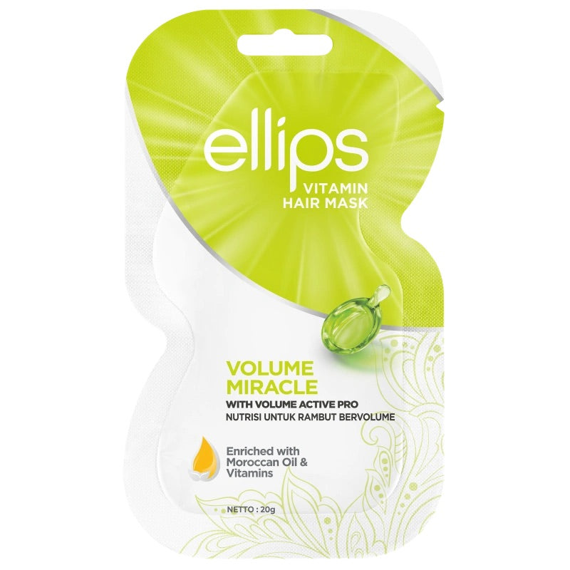 ellips vitamin hair mask packaging on a white background