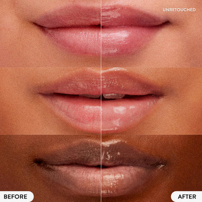 Before and after comparison of lips with a visible difference in color and texture.