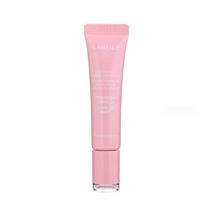 Pink cosmetic tube with 'Laneige' branding on a white background