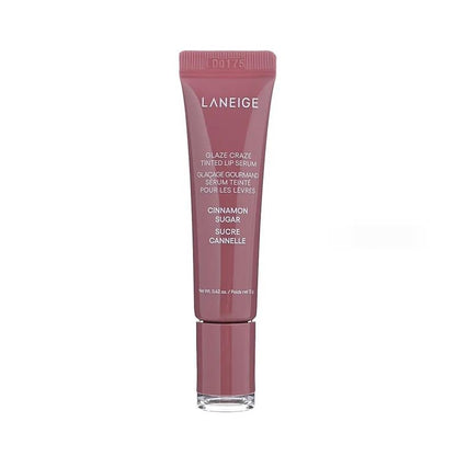 Laneige lip serum in cinnamon sugar color on a white background