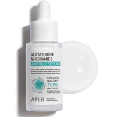 Glutathione Niacinamide Ampoule Serum bottle with dropper on a white background