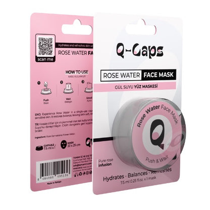 Q-Caps 100% Rose Water Face Mask