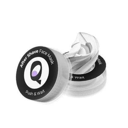 After Shave Face Mask packaging with white mask on a white background