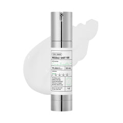 Skincare serum bottle with dropper on a white background