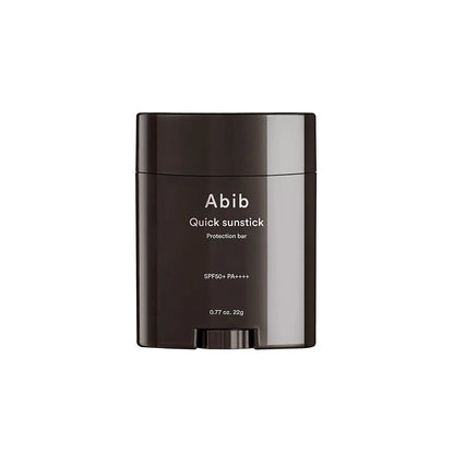 Black container of Abib Quick sunstick on a white background