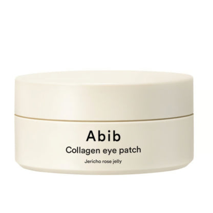Jar of Abib collagen eye patches on a white background