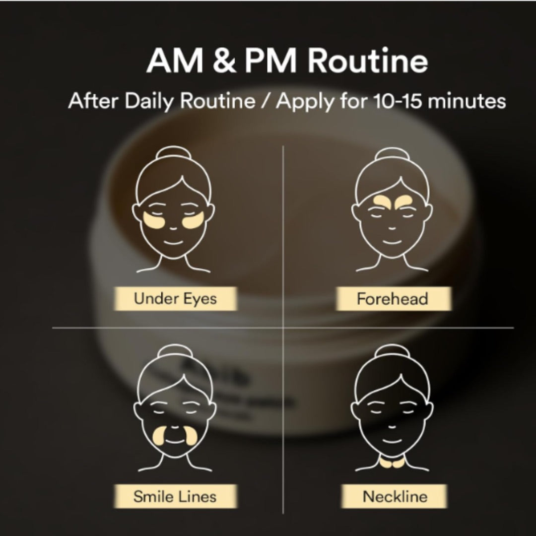 AM & PM Routine diagram for skincare with application areas on a dark background