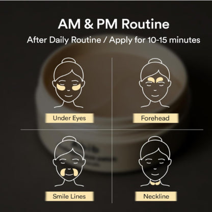 AM & PM Routine diagram for skincare with application areas on a dark background