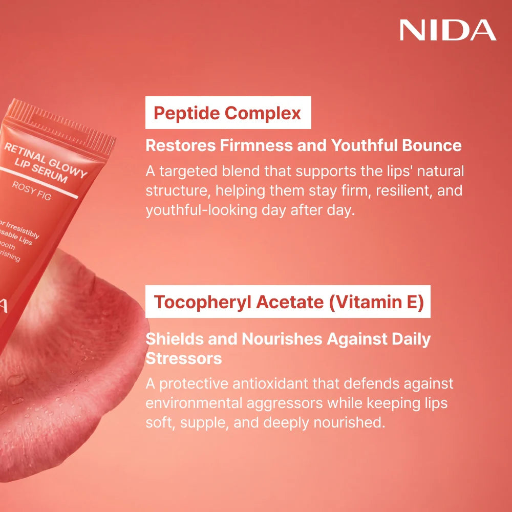 NIDA Retinal Glowy Lip Serum - Rosy Fig 7g