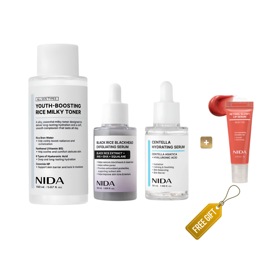 NIDA Glass Skin Set | 3-Step Routine + Free NIDA Lip Serum — product image 1
