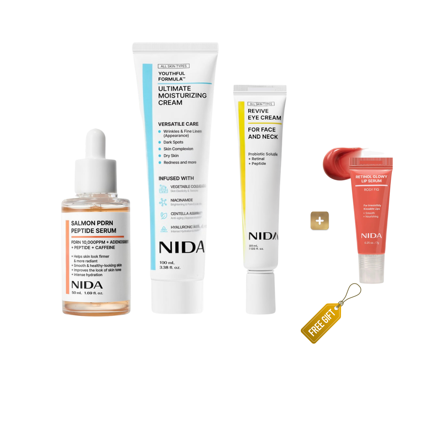 NIDA Anti-Aging Set | 3-Step Routine + Free NIDA Rosy Lip Serum — product image 1