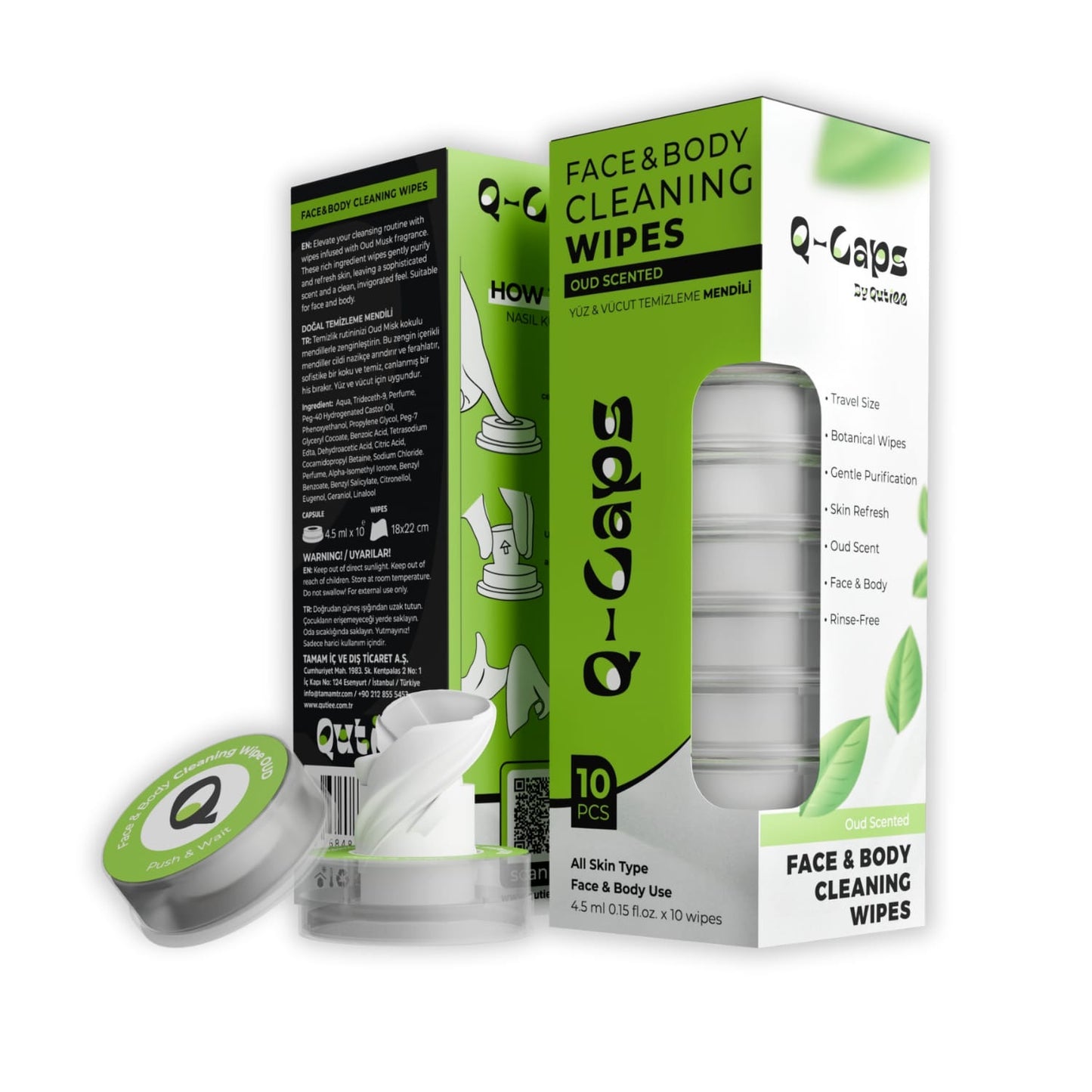 Q-Caps Natural Cleaning Wipe OUD