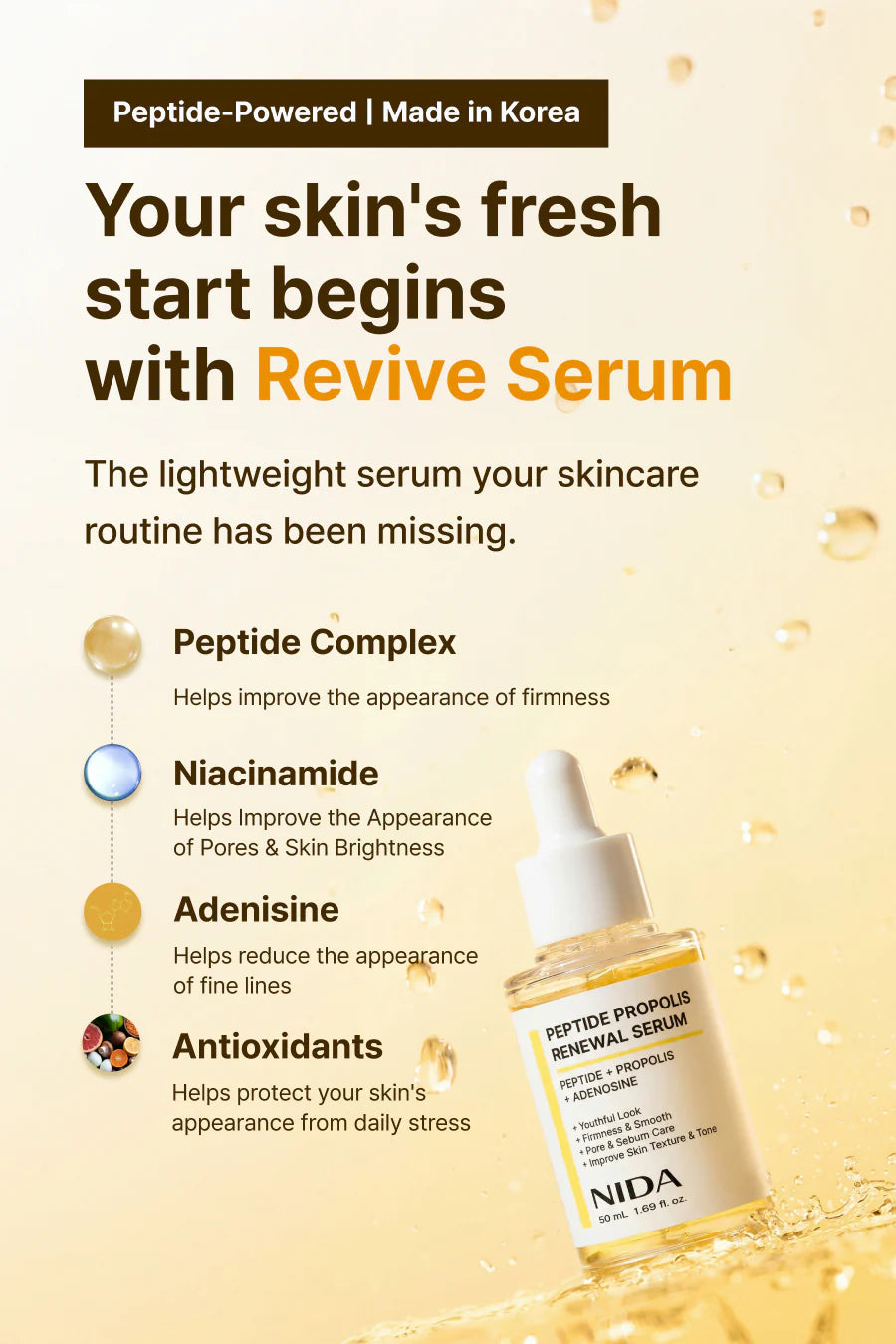 NIDA Peptide Propolis Renewal Serum 50ml